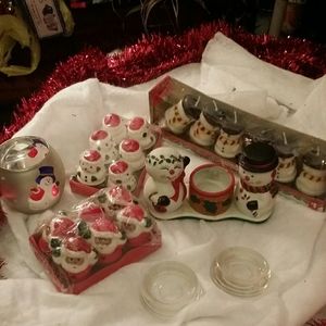 18 Christmas candles/ holders +  35 pc ornament se